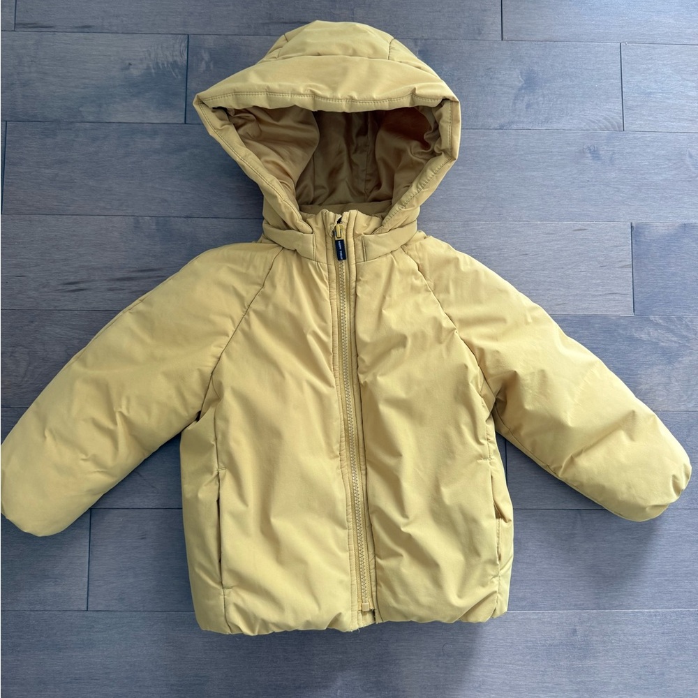 Zara Kids Winter Hooded Puffer Jacket Yellow 3-4